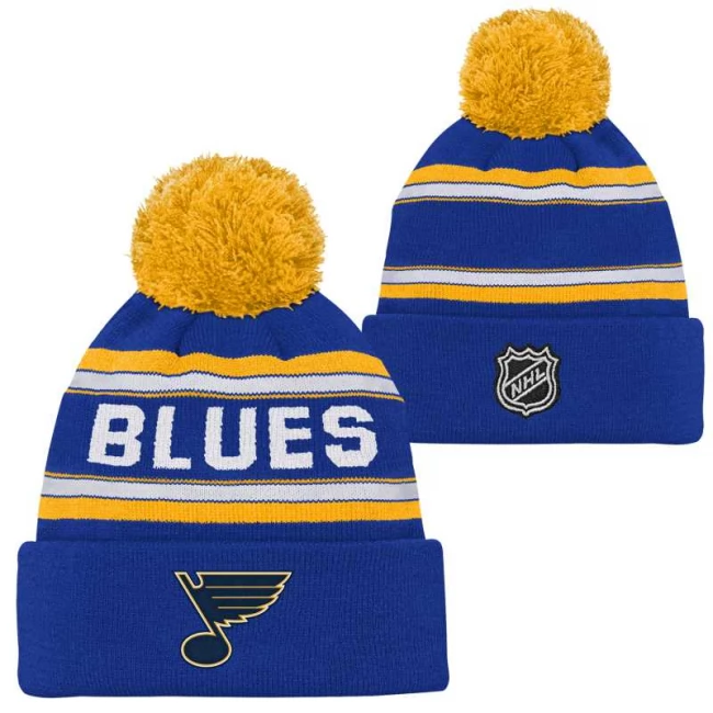 Kid's beanie STL Wordmark Jacquard Cuff Pom St. Louis Blues