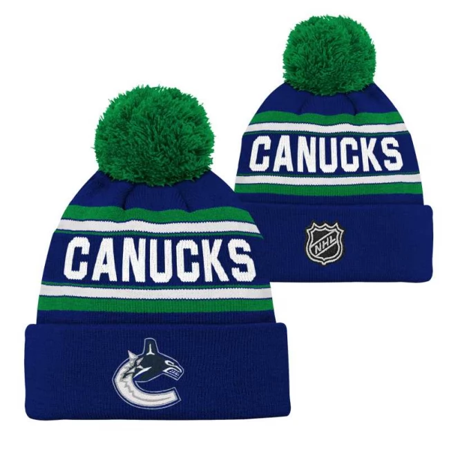 Kid's beanie VAN Wordmark Jacquard Cuff Pom Vancouver Canucks
