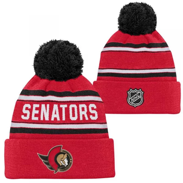 Kulich dětský OTT Wordmark Jacquard Cuff Pom Ottawa Senators